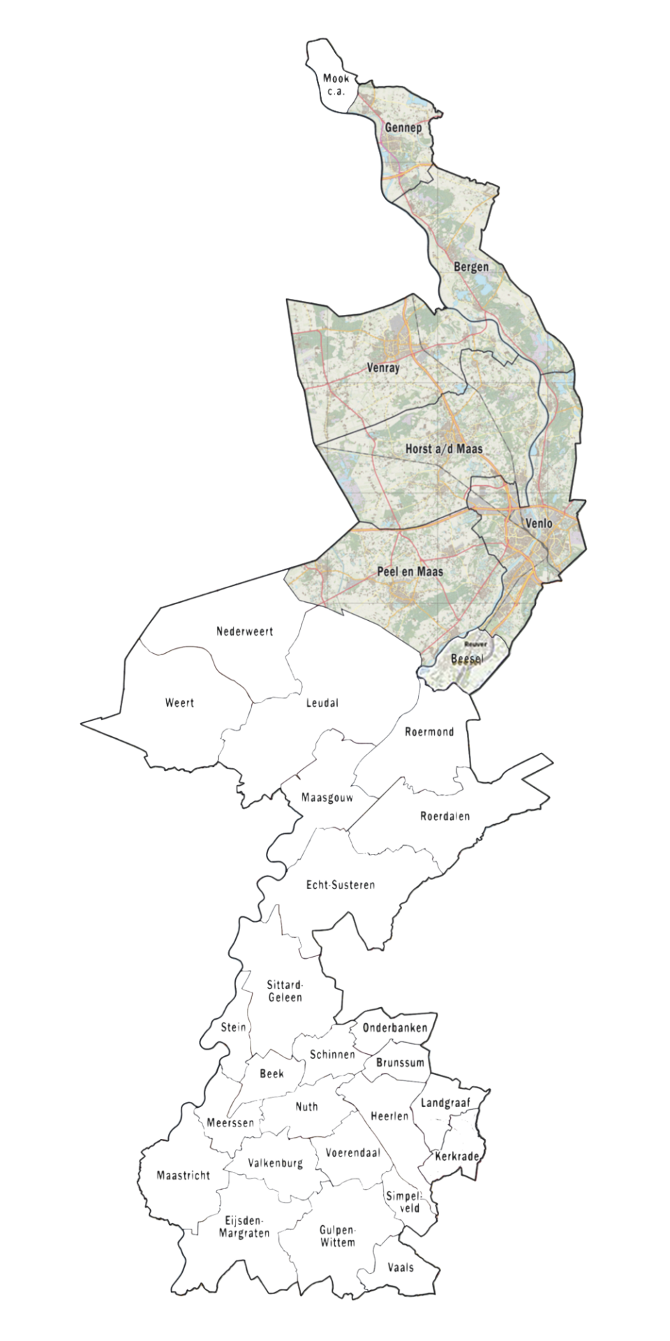 Thuisbezoek kaart Noord Limburg